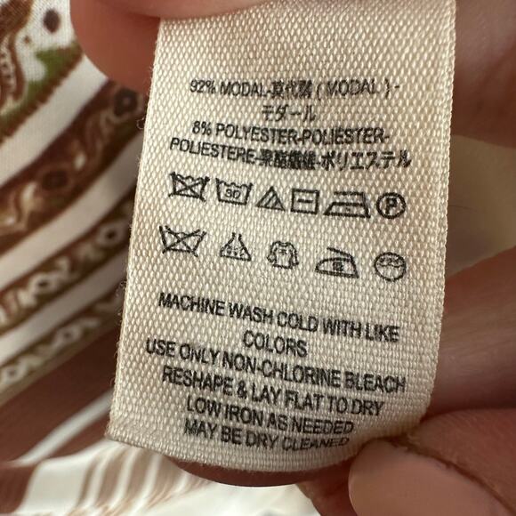 Free People Dress Women Small Cream Floral Steppin Out Tunic Oversize Beach Boho - Picture 10 of 15